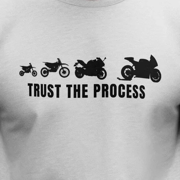 "Trust The Process" Motorcycle Evolution T-Shirt Biker Tee Sportbike