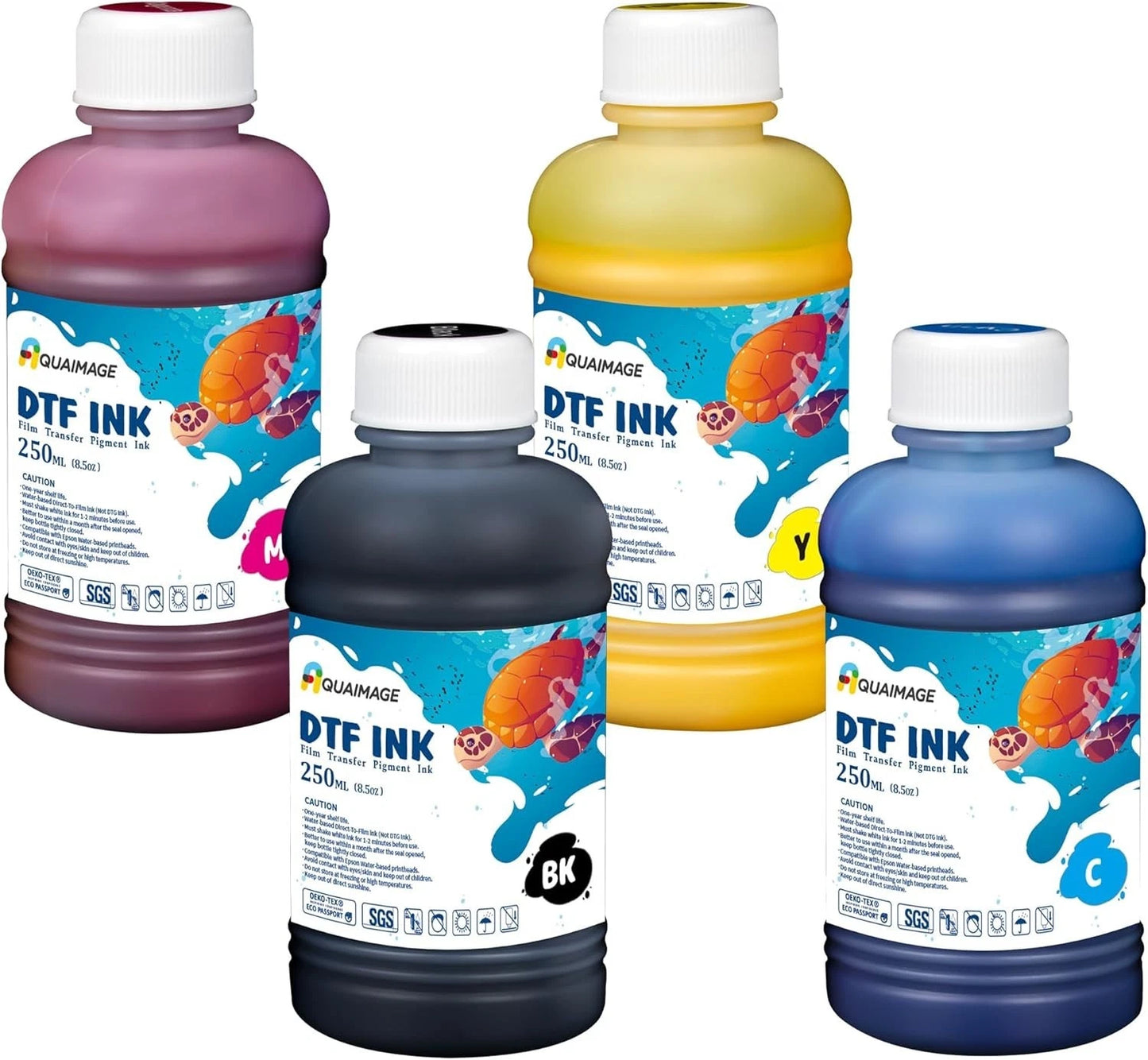 PACKAGE DTF W, C, M, Y, B Ink Powder DTF Transfer Ink for Film Refill Ink 139