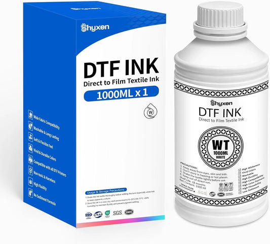 PACKAGE DTF W, C, M, Y, B Ink Powder DTF Transfer Ink for Film Refill Ink 140