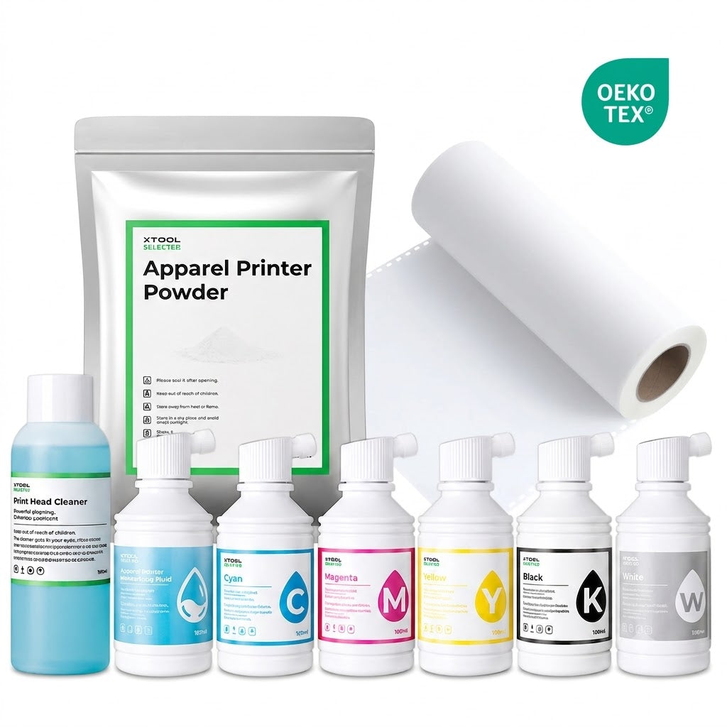 xTool DTF Apparel Printer Ink, Powder, and Film