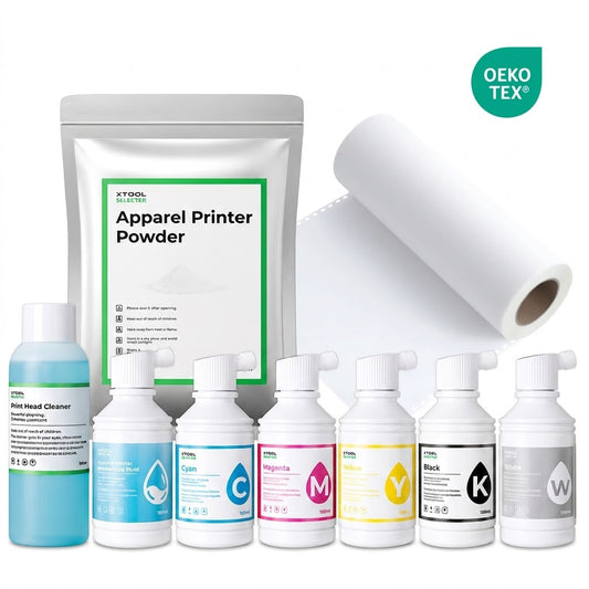 xTool DTF Apparel Printer Ink, Powder, and Film